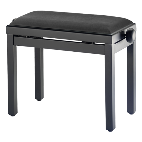Piano Banquettes Bench Stagg, black satin, corduroy